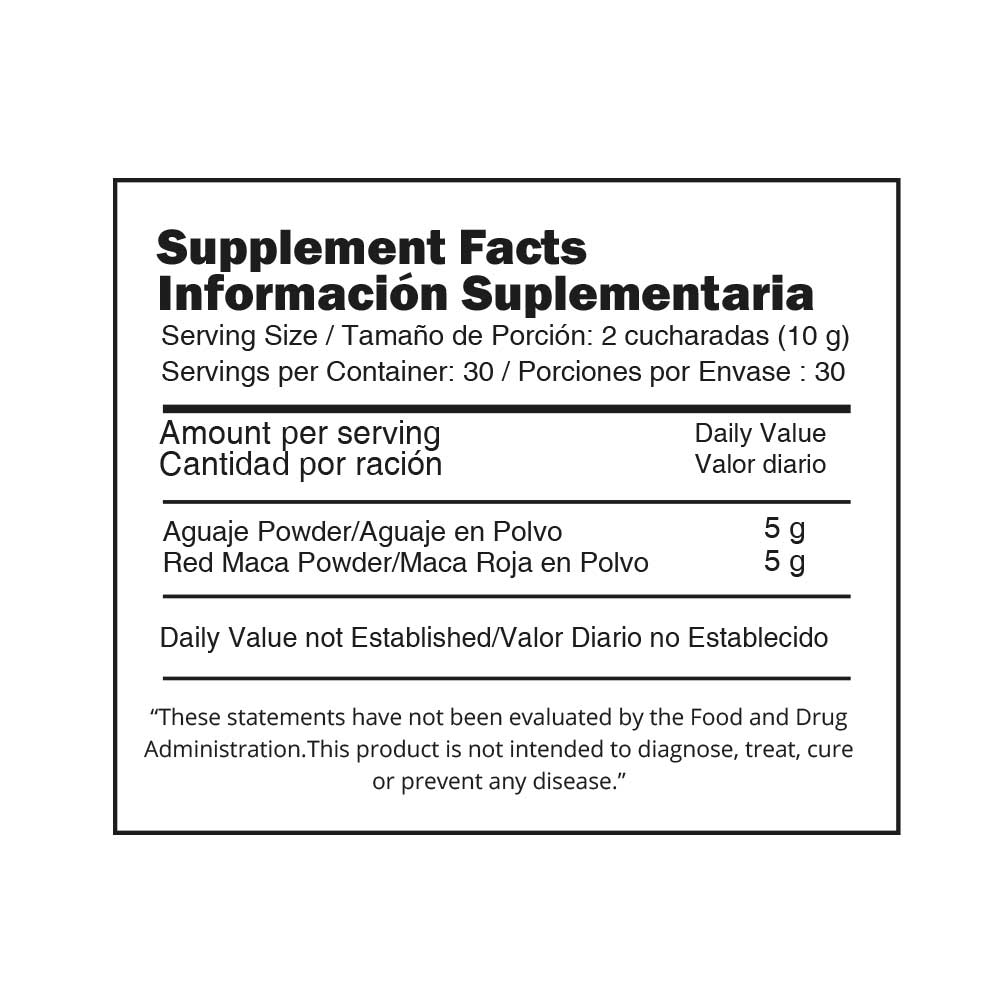 Maca roja y aguaje en polvo 300g ENERGY GREEN