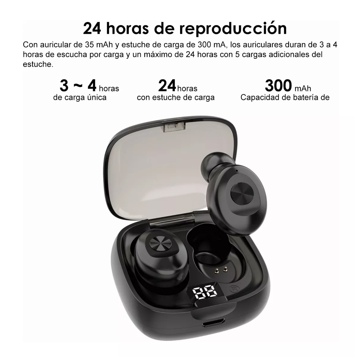 Xg8 Audífonos Inalámbricos Con Bluetooth Resistentes Al Agua Color Negro