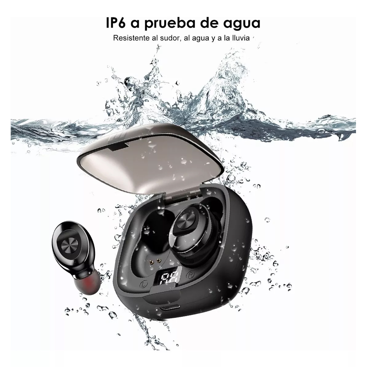 Xg8 Audífonos Inalámbricos Con Bluetooth Resistentes Al Agua Color Negro