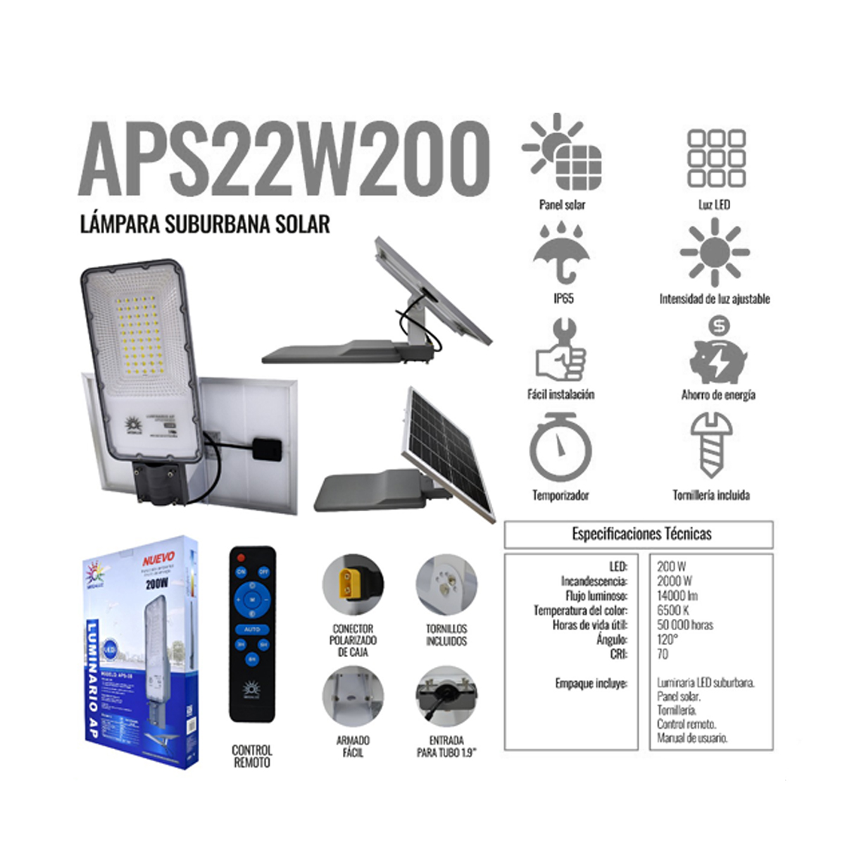 Lámpara Suburbana LED Megaluz APS22W200