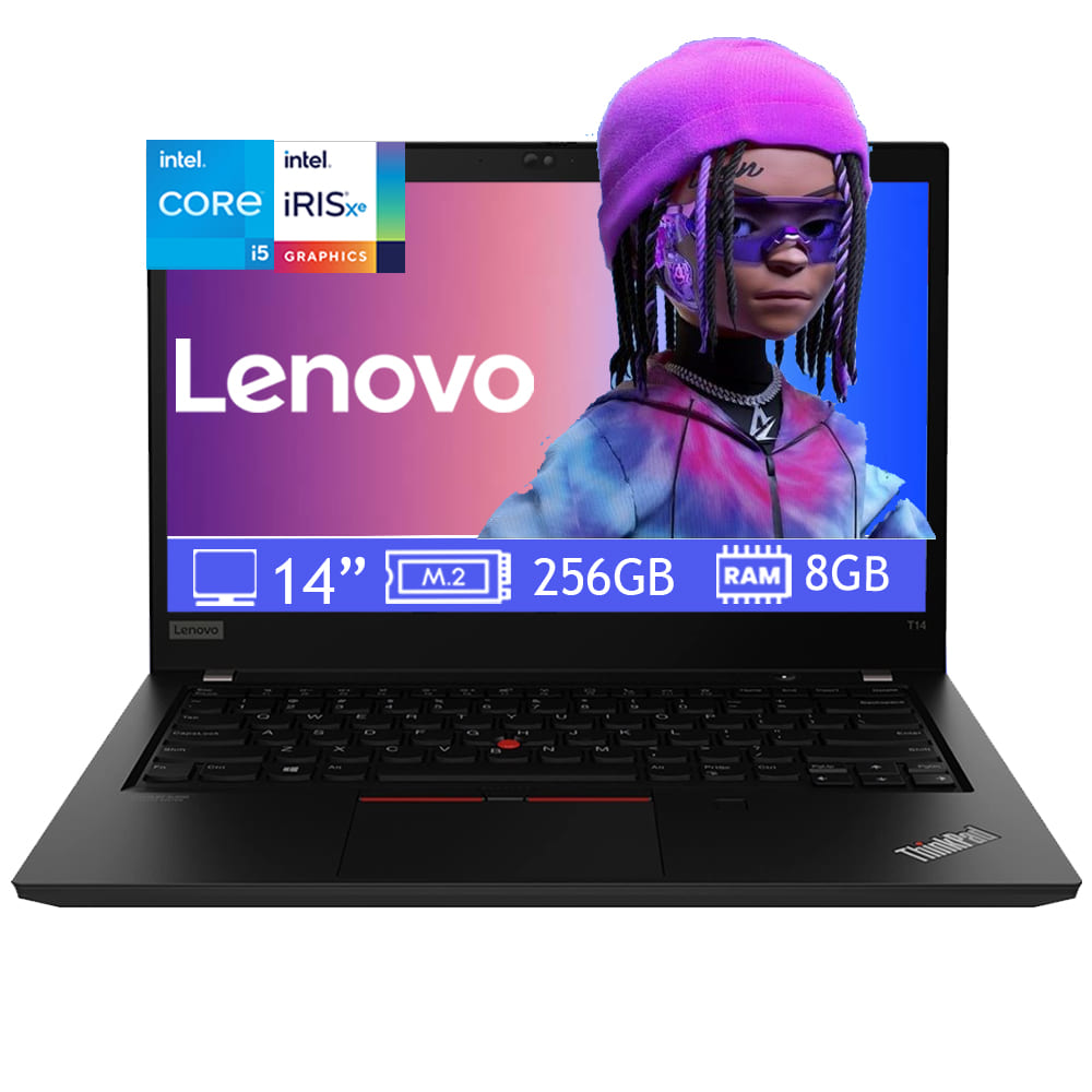 Laptop Lenovo Thinkpad T14 GEN 2 Core I5-113 Ram 8GB- SSD 256GB M.2 Windows 10 - Negro