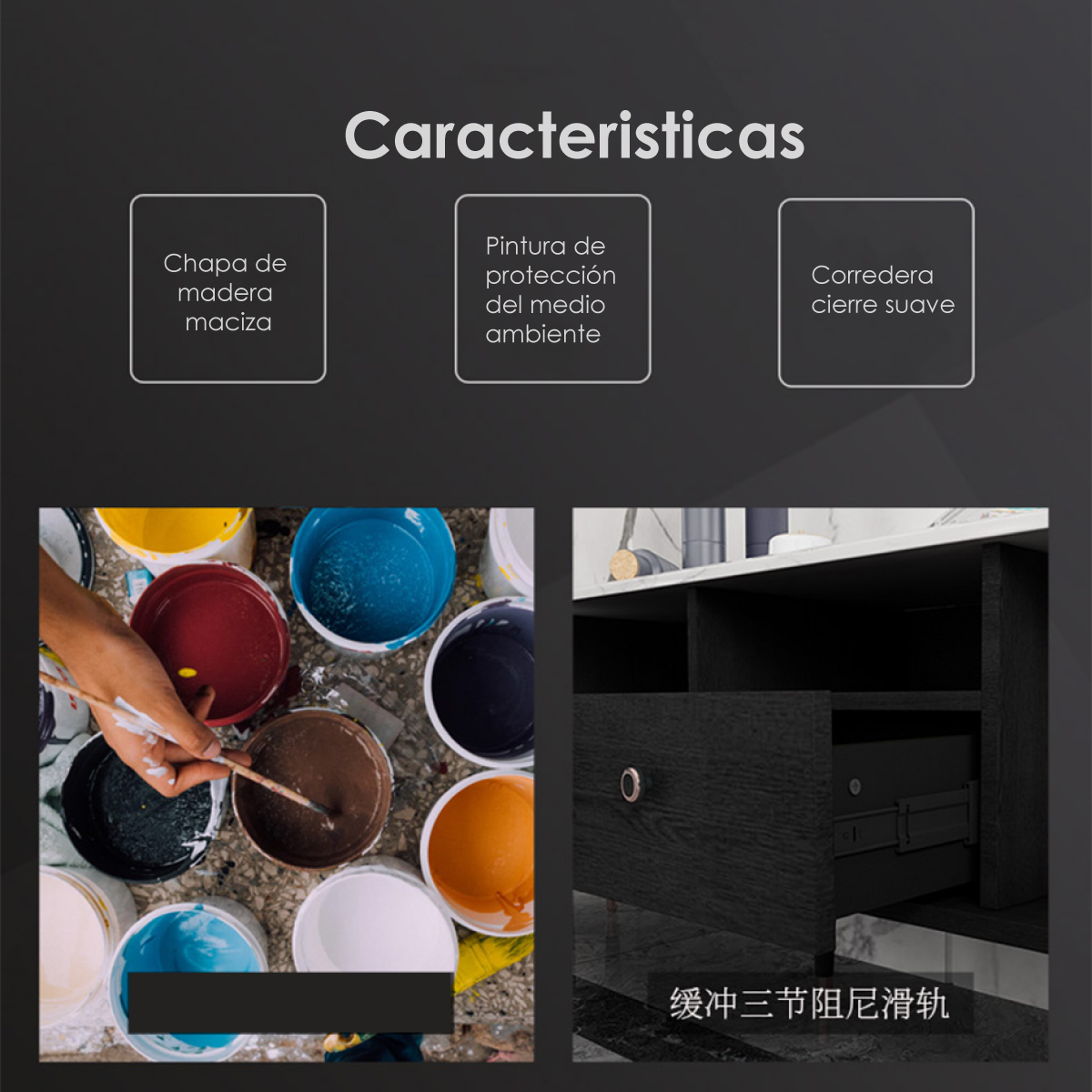 Bufetera mesa de centro praga 162cm de largo mueble para TV