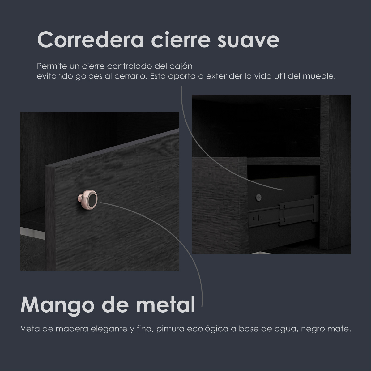 Bufetera mesa de centro praga 162cm de largo mueble para TV