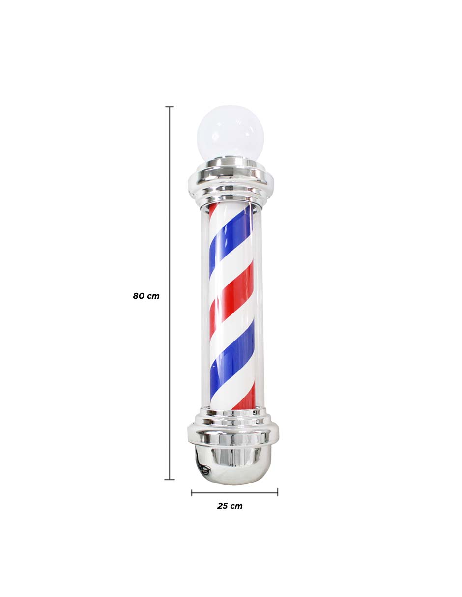 CARAMELO PARA BARBERÍA GIRATORIO ROJO-BLANCO CON BOMBILLA