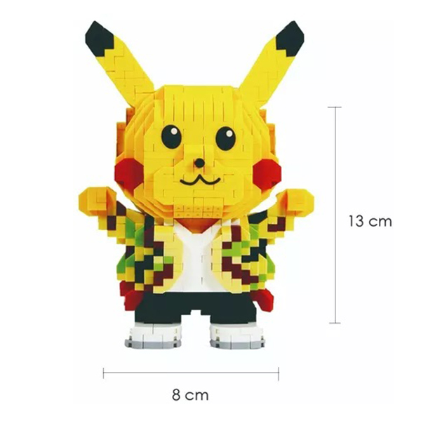 Rompecabezas 3D Mini Bloques Pikachu con chamarra