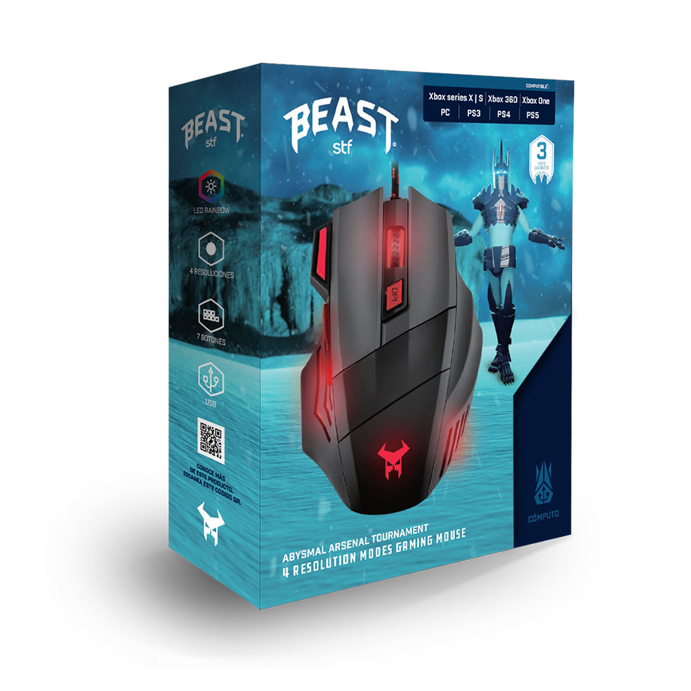 Mouse Gamer Con Luz Beast Abysmal Tournament  Stf 