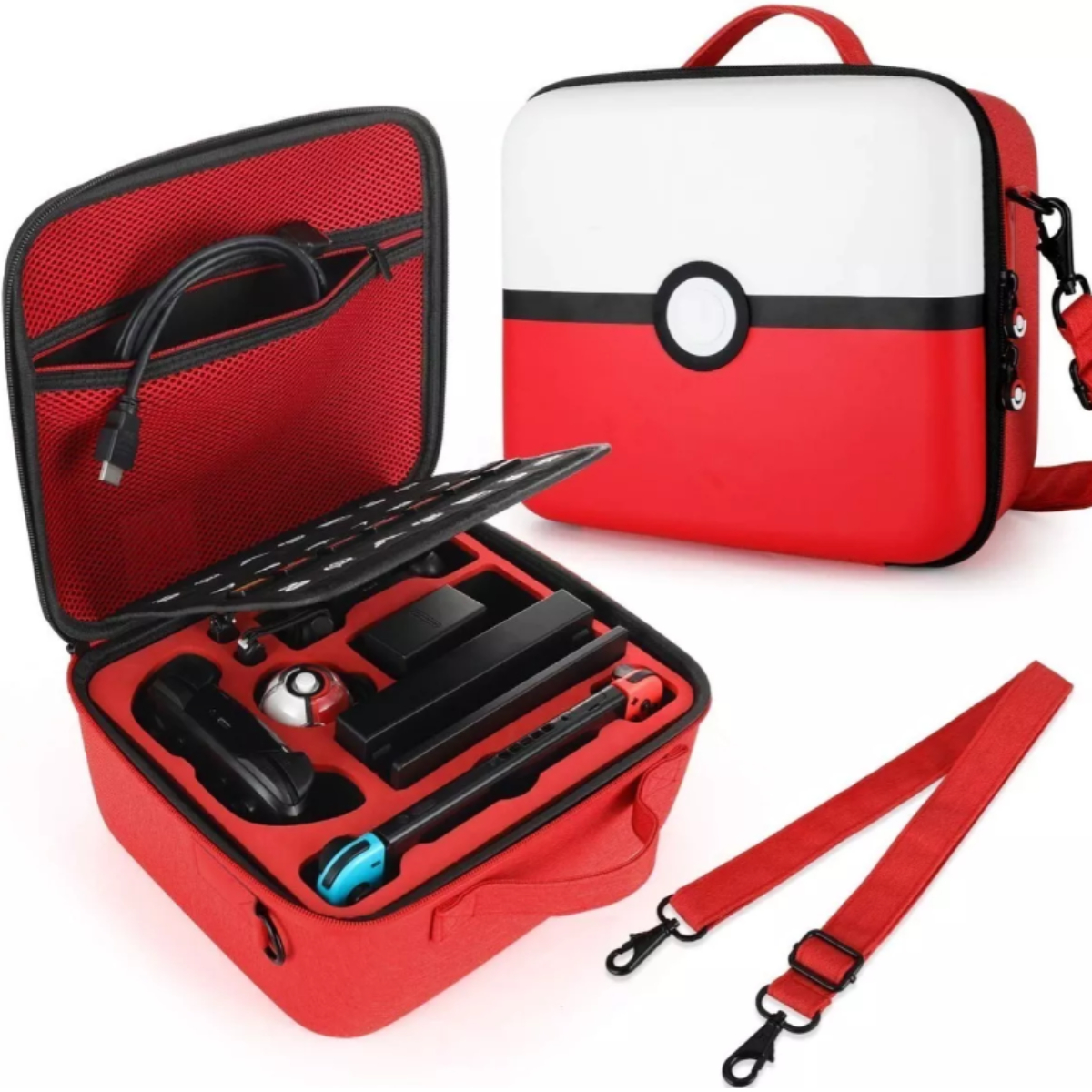 Estuche Completo Viajero Pokémon (Pokebolas New) Compatible Nintendo Switch 