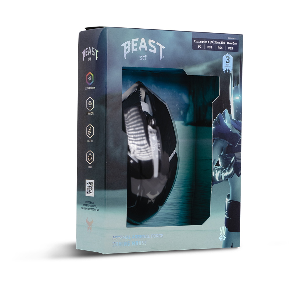 Mouse Gamer Con Luz Beast Abysmal Arsenal Force Stf
