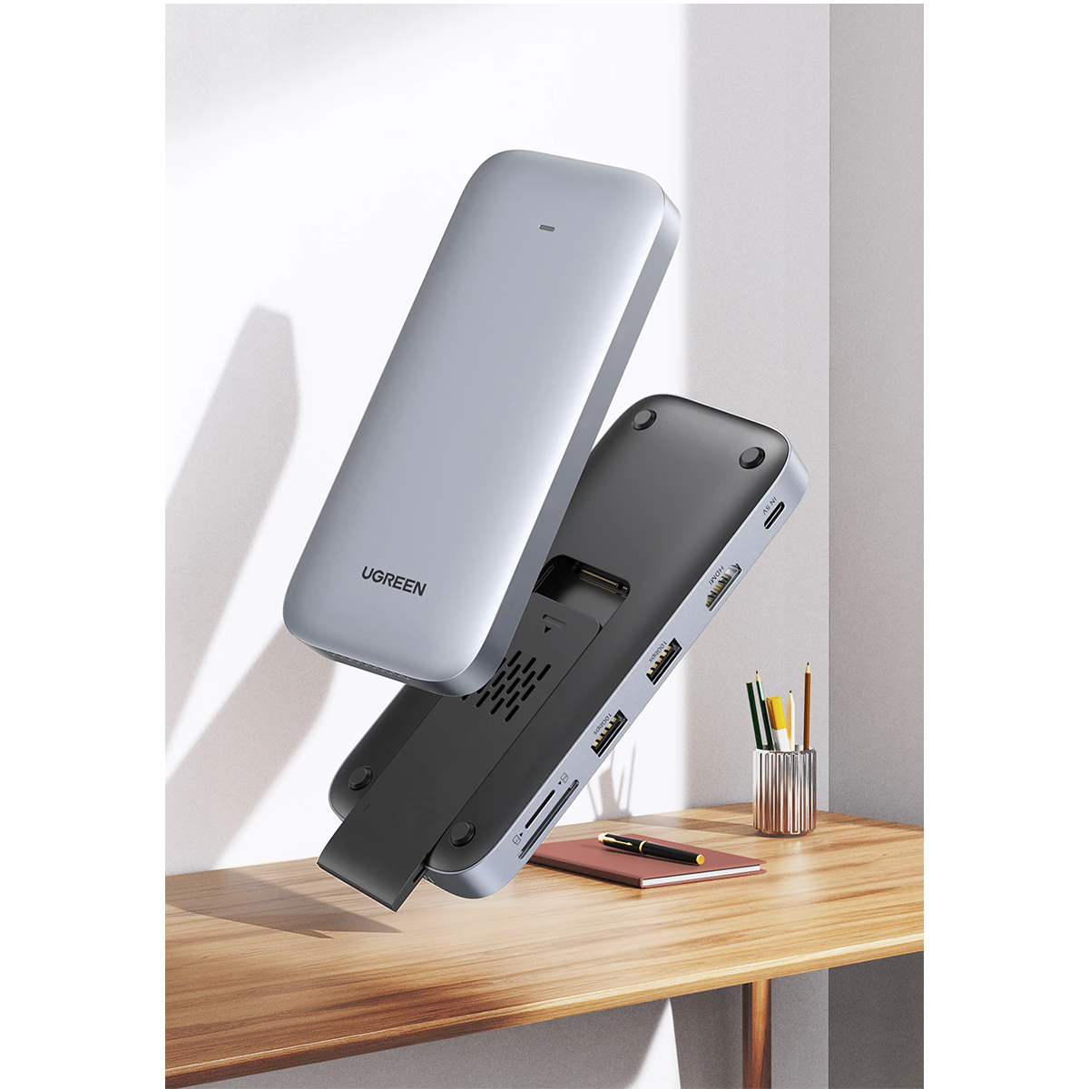 Ugreen hub 6 en 1 con ranura para ssd m.2