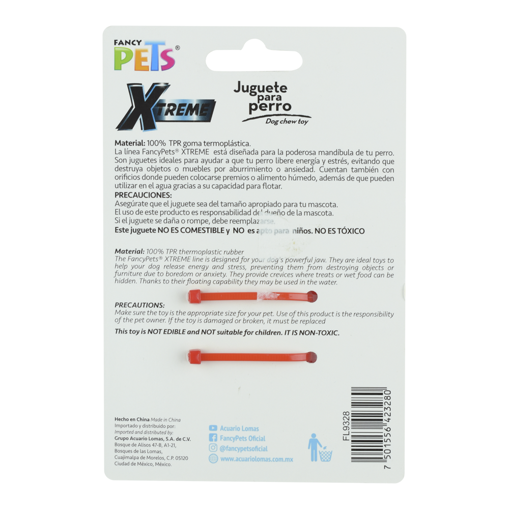 Fancy Pets Juguete Xtreme Hueso Rojo para Perro Tamaño Mini