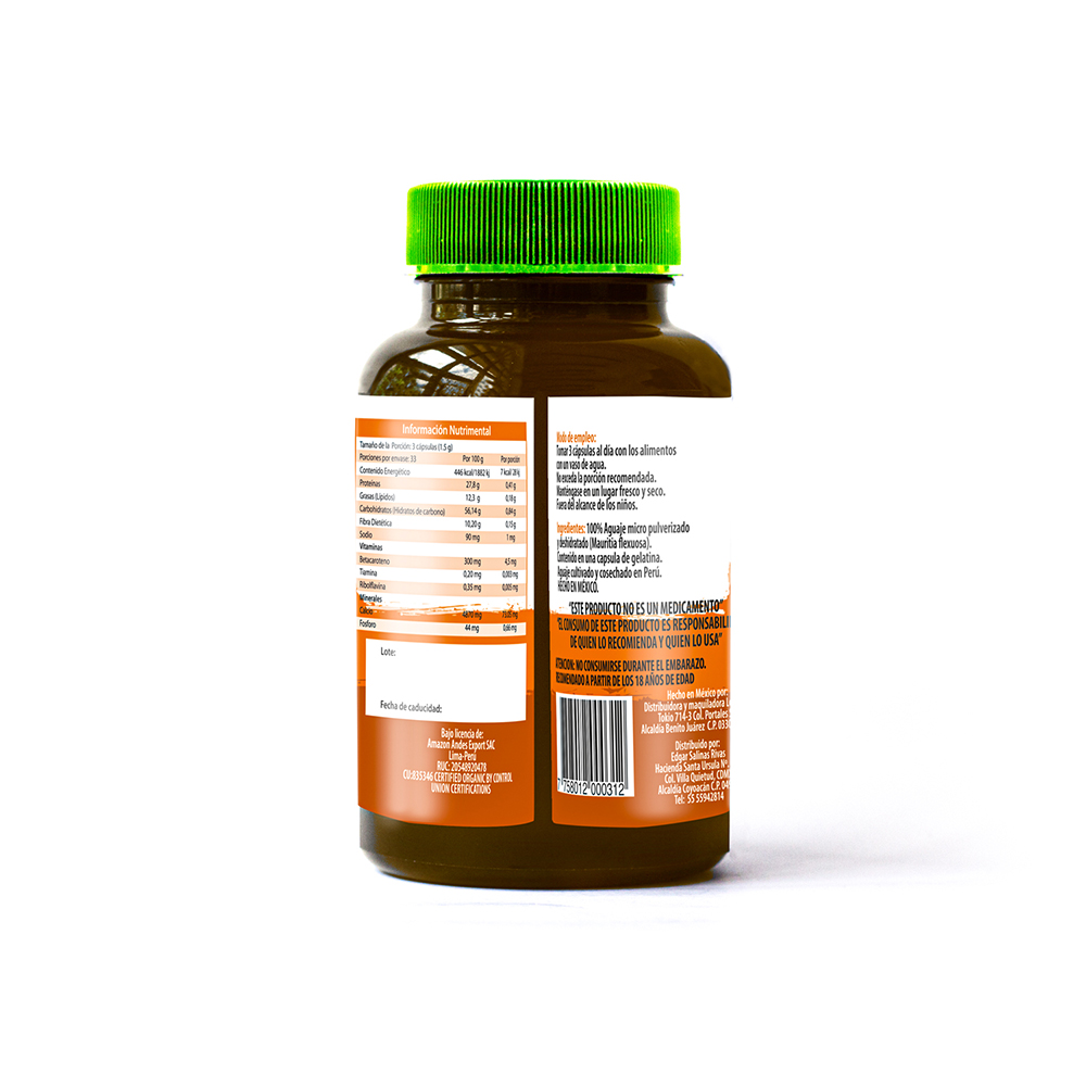 Aguaje Orgánico en Cápsulas (original De Perú)