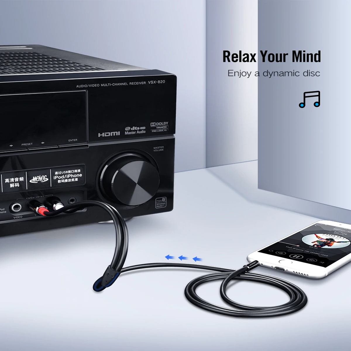 Ugreen Cable RCA a plug 3.5mm de 3mts de largo