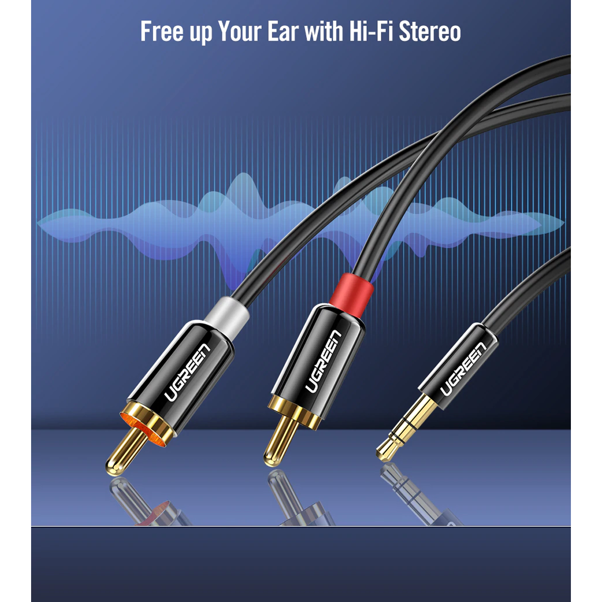 Ugreen Cable RCA a plug 3.5mm de 3mts de largo