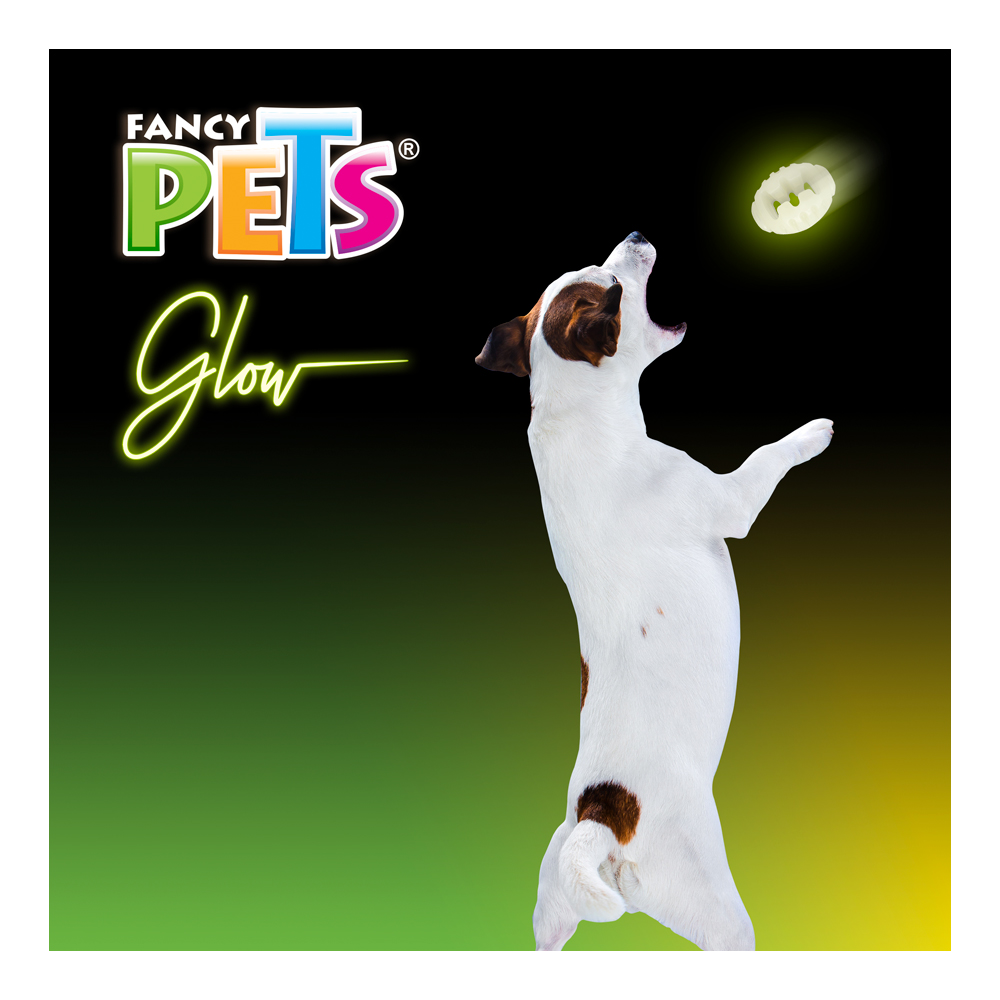 Fancy Pets Juguete Balón de Rugby Glow para Perro que Brilla en la Oscuridad Tamaño Chico