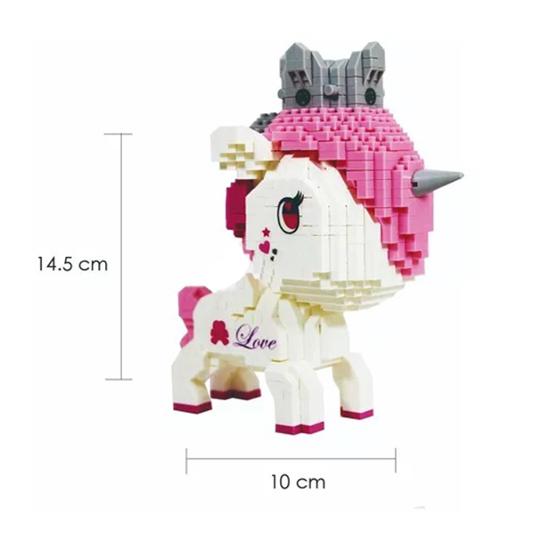 Rompecabezas 3D mini Unicornio rosa