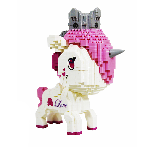 Rompecabezas 3D mini Unicornio rosa