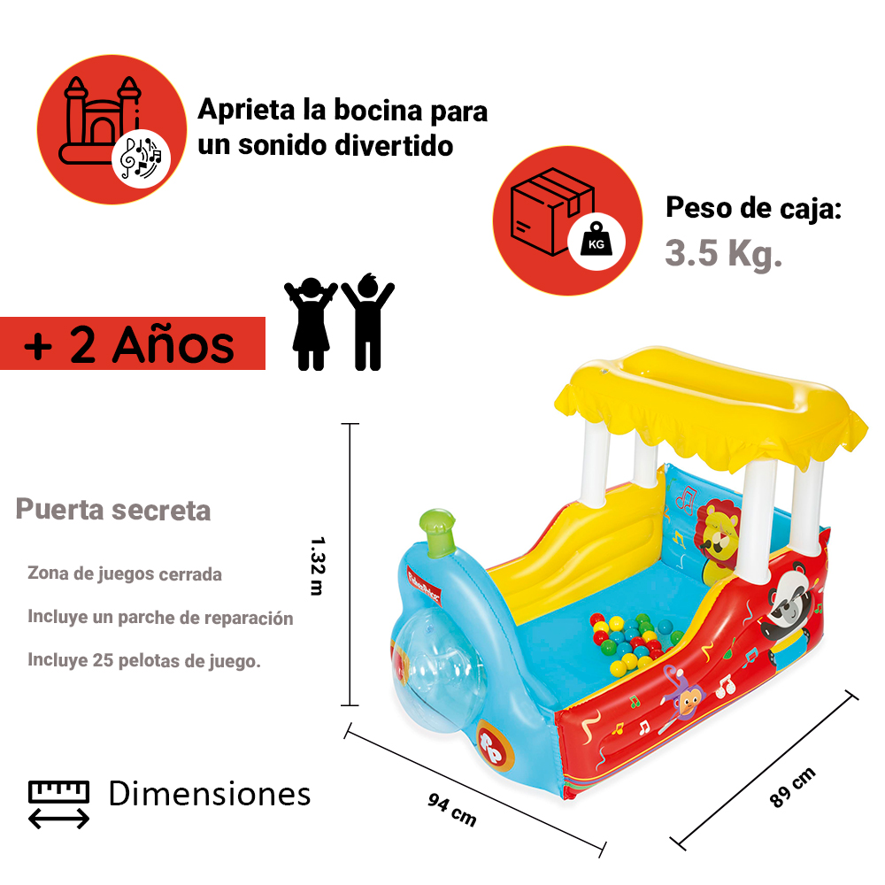 Alberca De Pelotas Inflable Fisher Price Trenecito Didáctico Multicolor