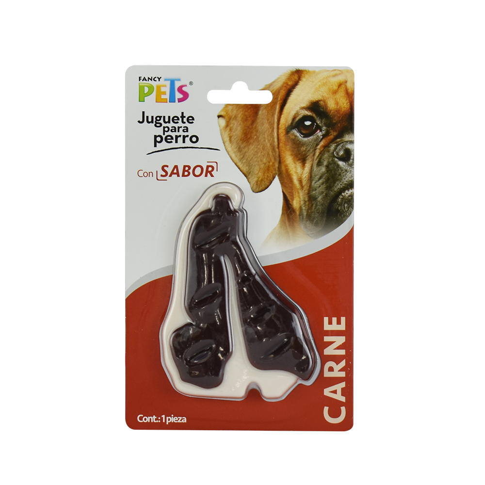 Fancy Pets Juguete Dental en Forma de Filete con Sabor Carne Tamaño Mediano para Perro