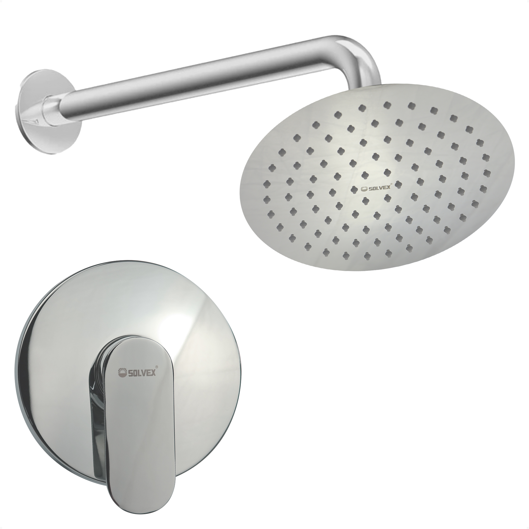 Juego Baño Monomando Sin Desviador Circular Cromado Solvex 