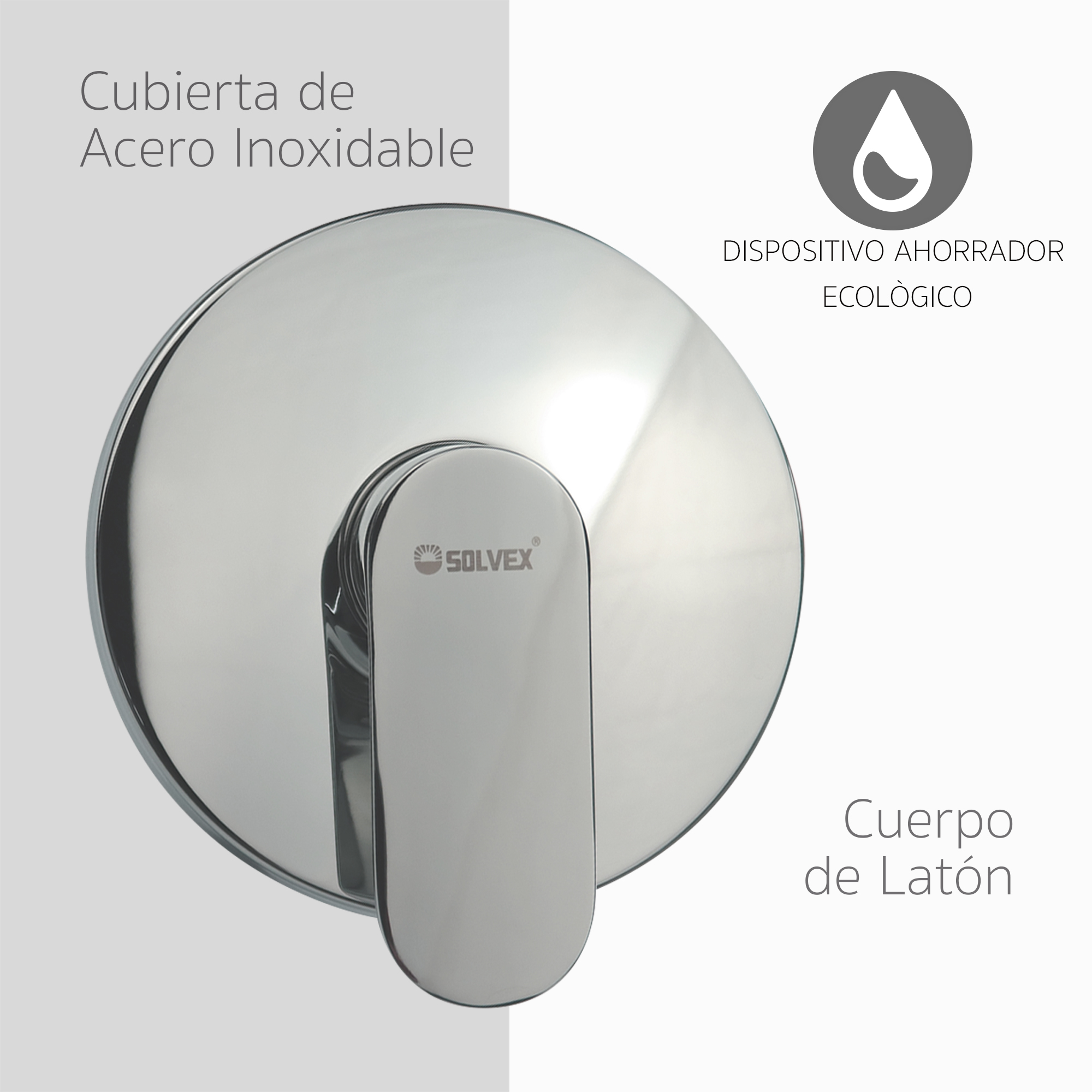Juego Baño Monomando Sin Desviador Circular Cromado Solvex 