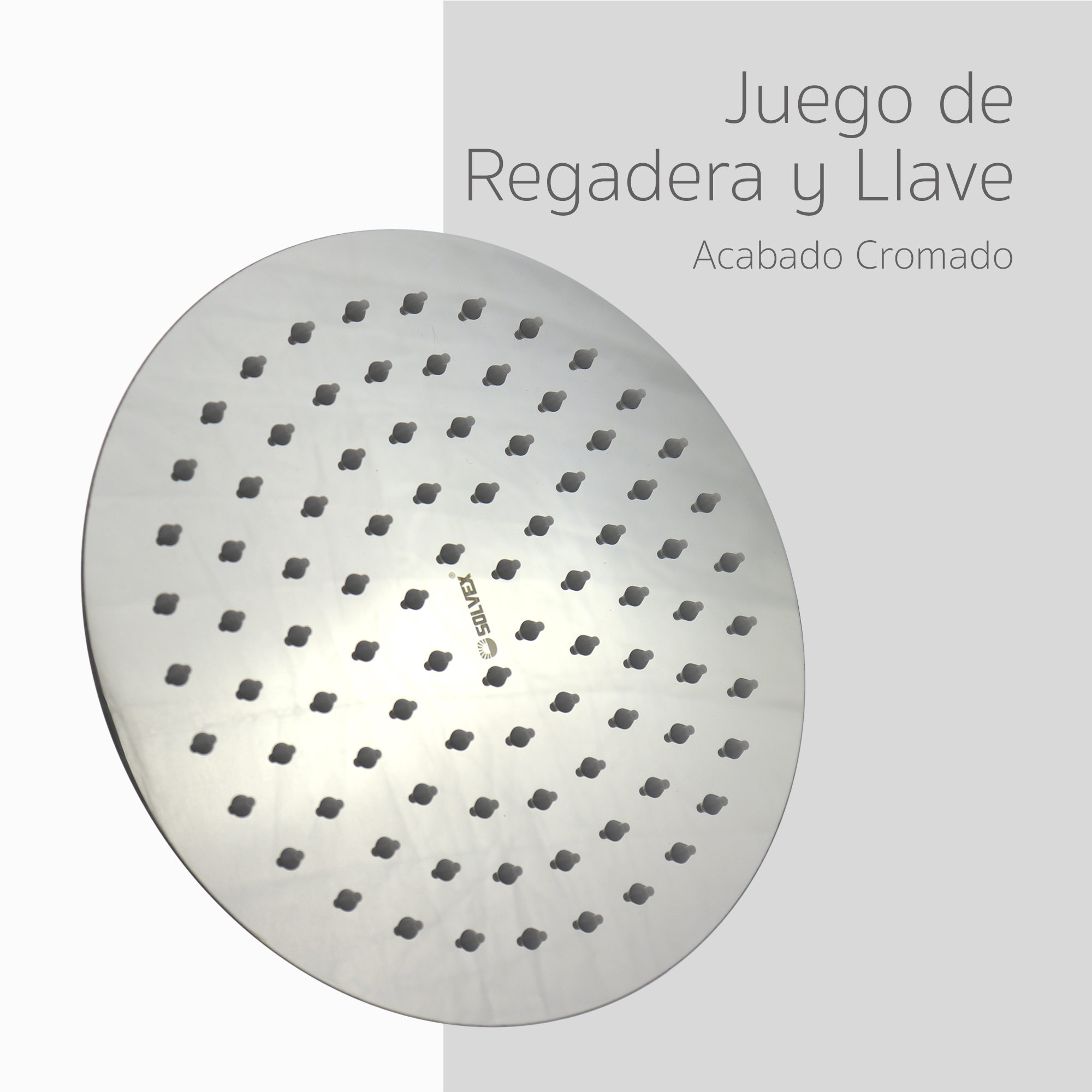 Juego Baño Monomando Sin Desviador Circular Cromado Solvex 