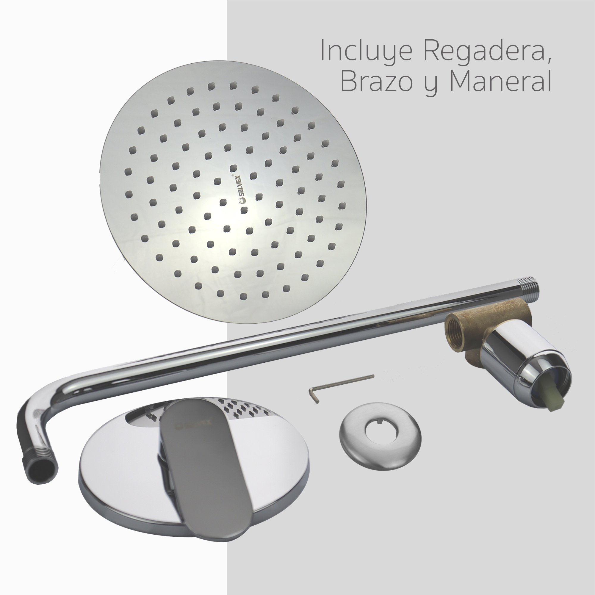 Juego Baño Monomando Sin Desviador Circular Cromado Solvex 