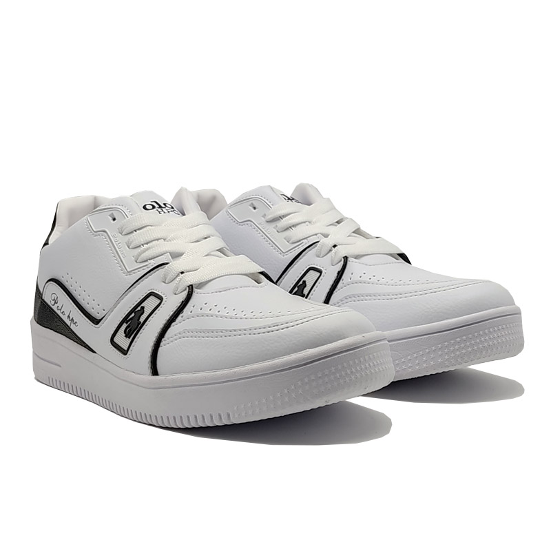 Tenis Polo HPC 1055 Blanco Negro Hombre Casual Urbano 