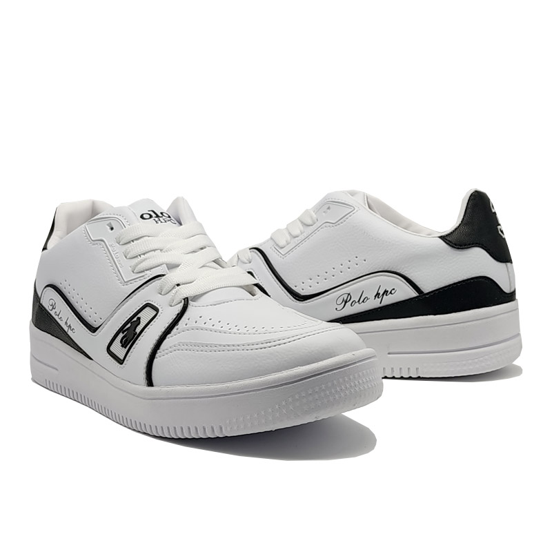 Tenis Polo HPC 1055 Blanco Negro Hombre Casual Urbano 