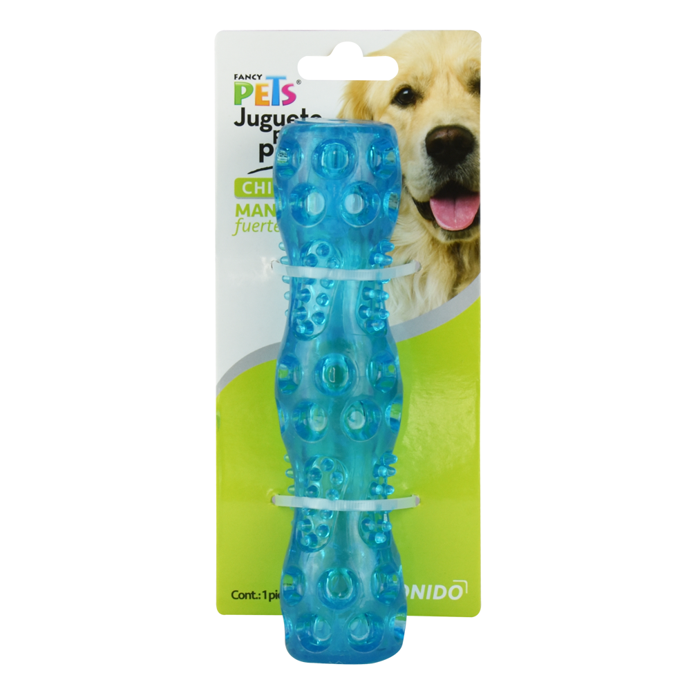 Fancy Pets juguete Vara Flexible con Sonido para Perro Tamaño Chico Color Azul
