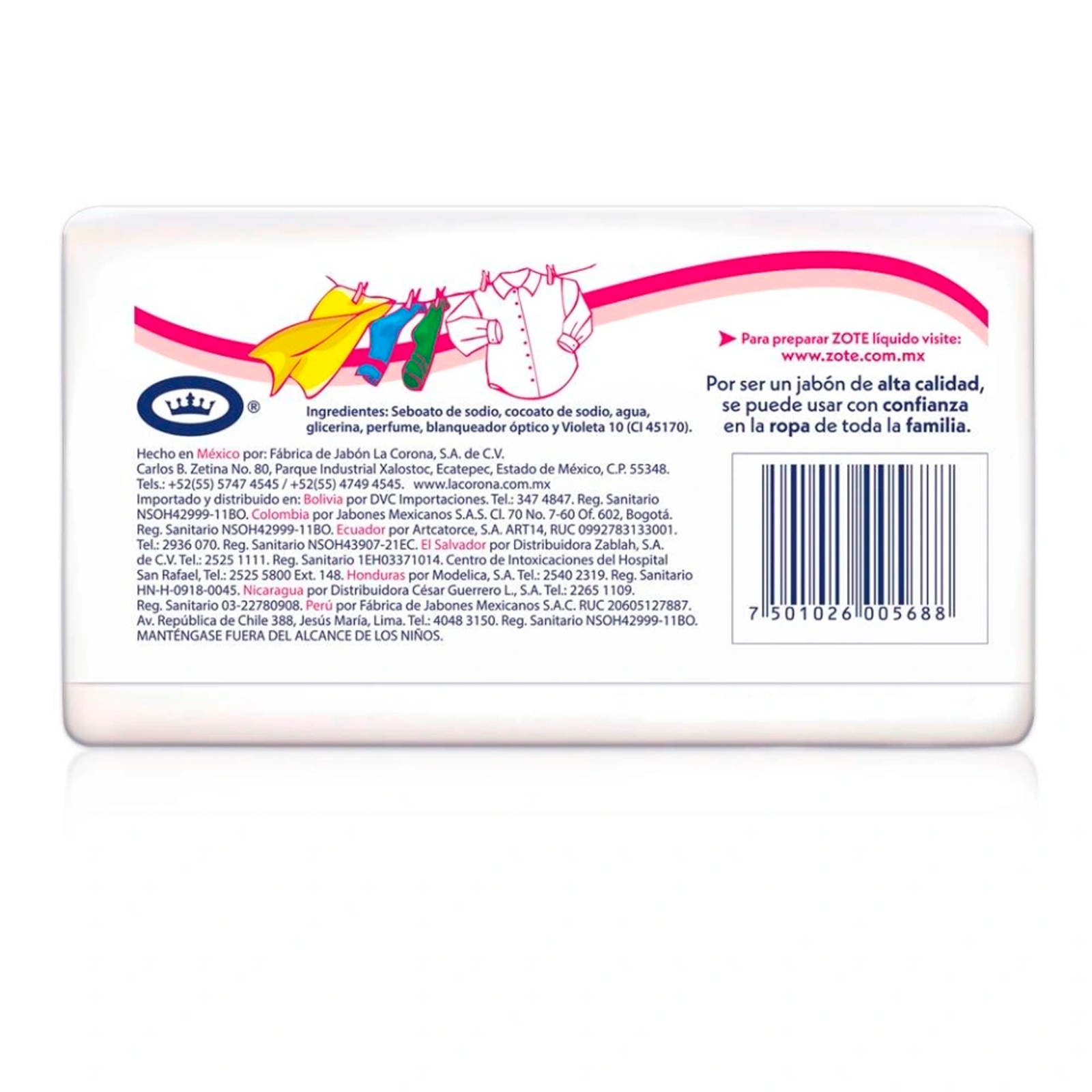 Jabón Zote En Barra Rosa 200g