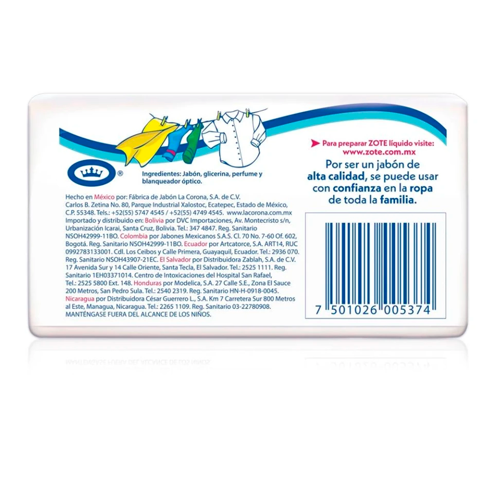 Jabón Zote Blanco 400g