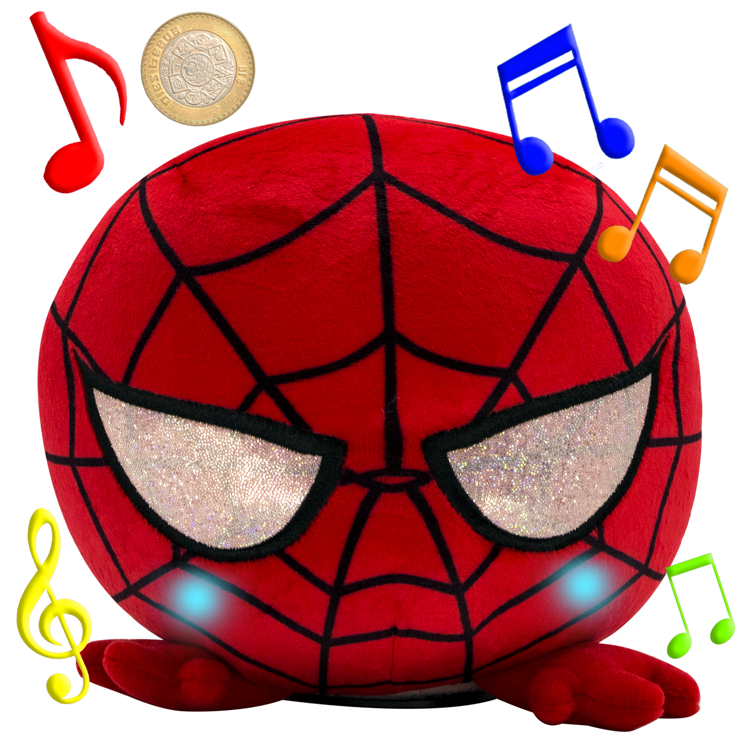 Alcancía Peluche Spiderman Con Luz Y Sonido