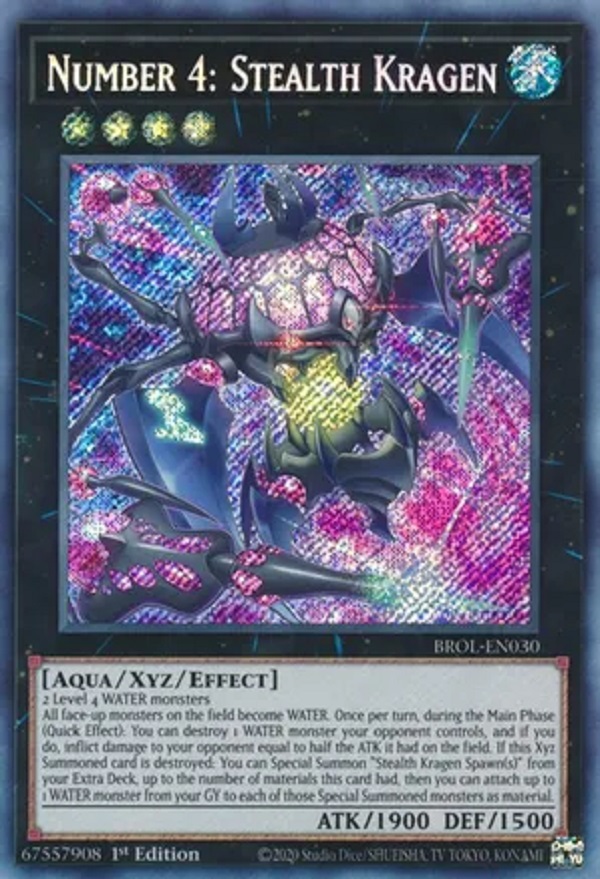 Yugioh Number 4: Stealth Kragen Secret Rare - Konami