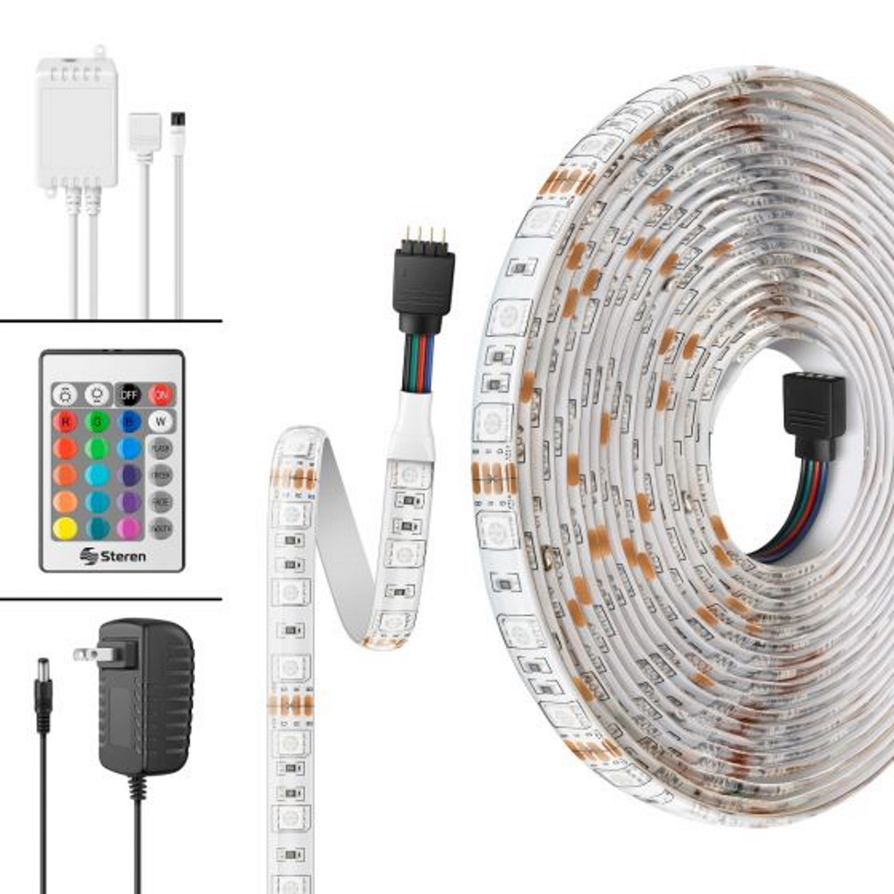 Tira 150 Led Multicolor RGB 5m Control Remoto Steren