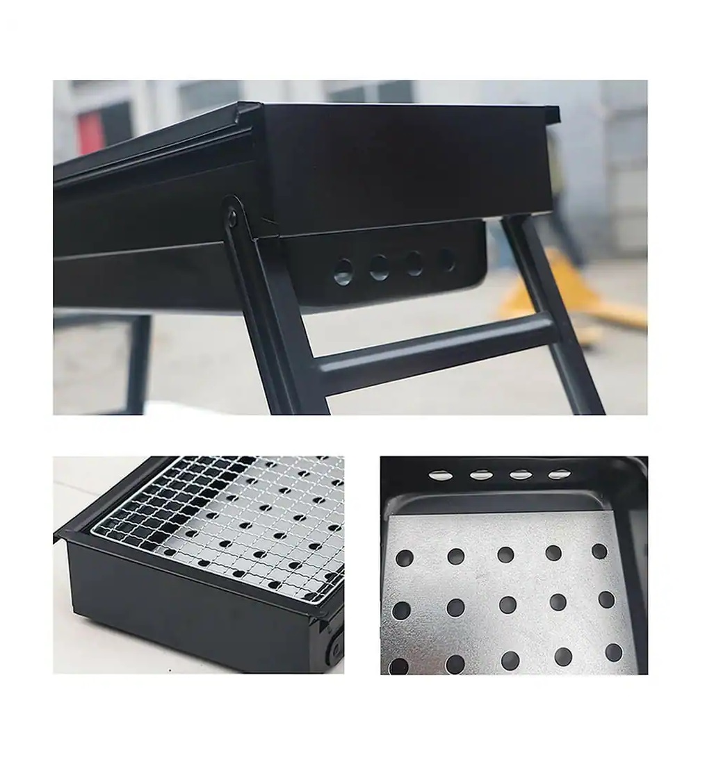 Brasero parrilla rectangular portátil para asar