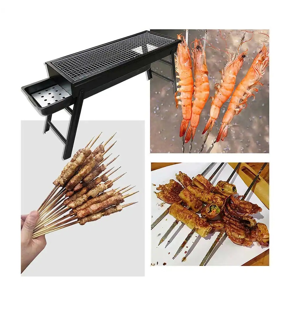 Brasero parrilla rectangular portátil para asar