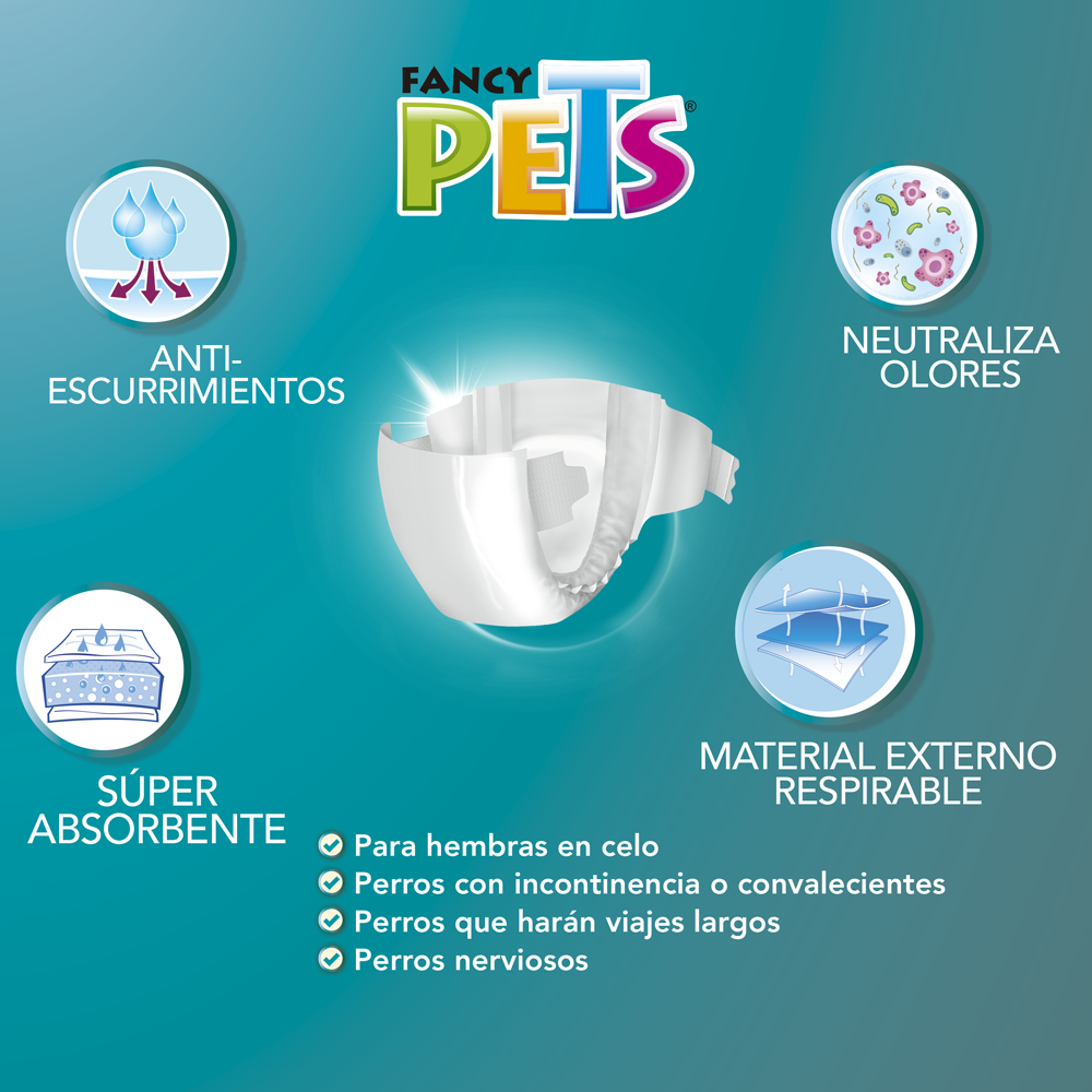 PAÑALES GDE P/PERRO - 12 PZ