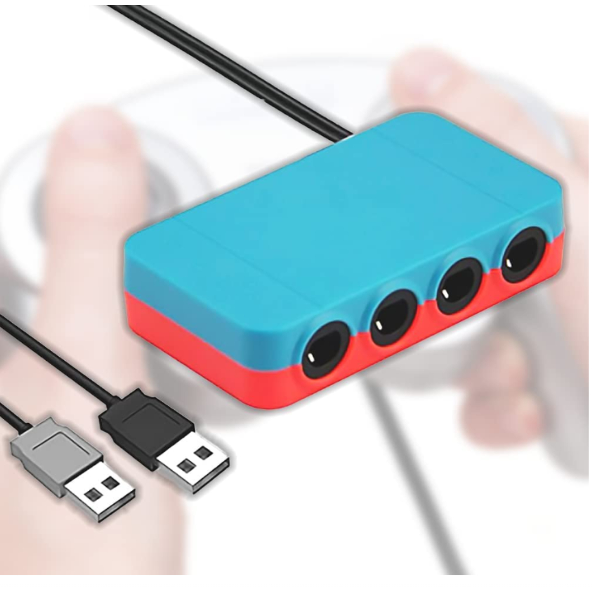 Gamecube Adaptador Control (Neón) Para PC / Wii U / Nintendo Switch