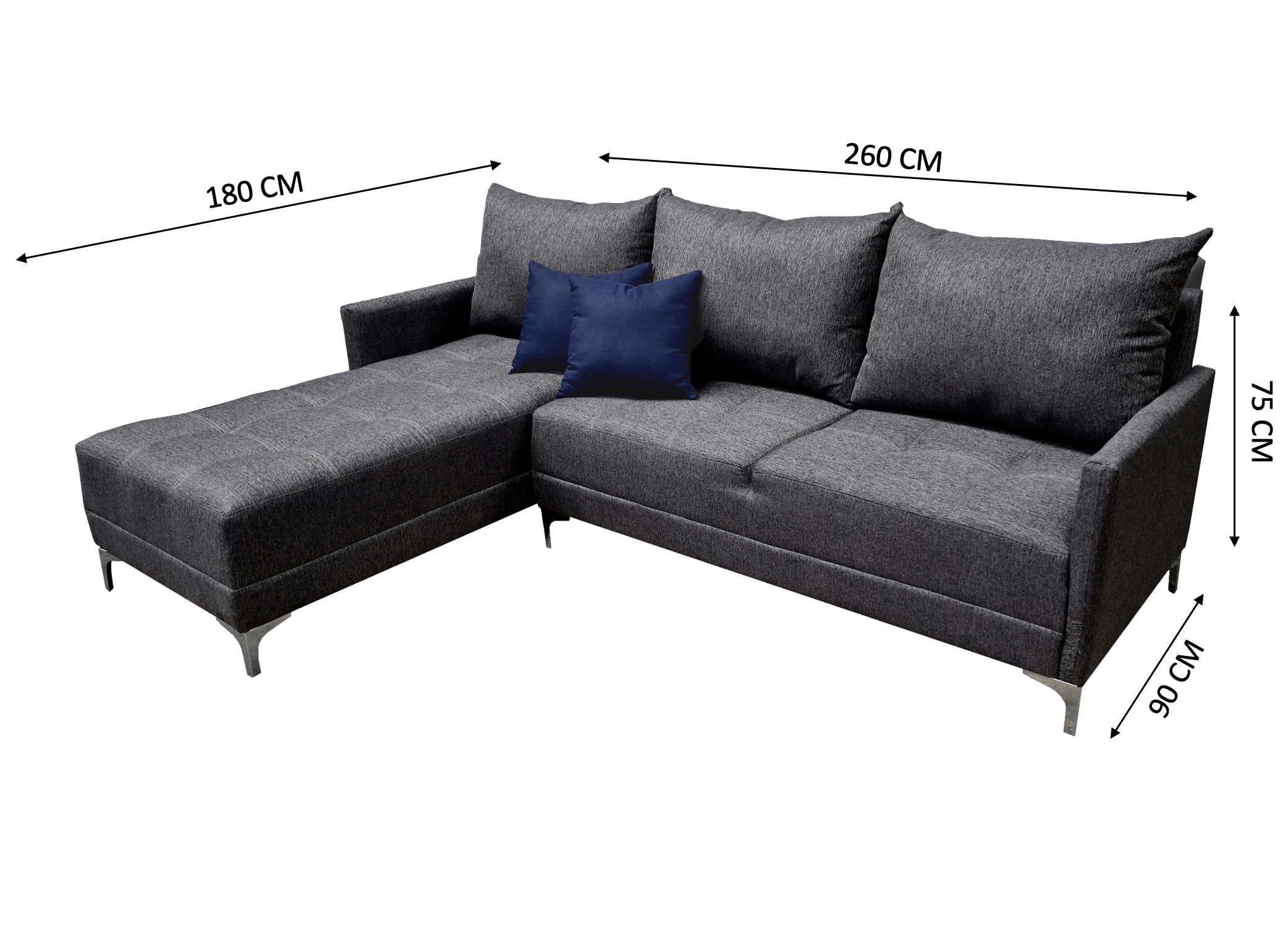 Sala Esquinera Caslon - El Bazar Store, Moderna, 260 x 180 cm, modular, abotonada