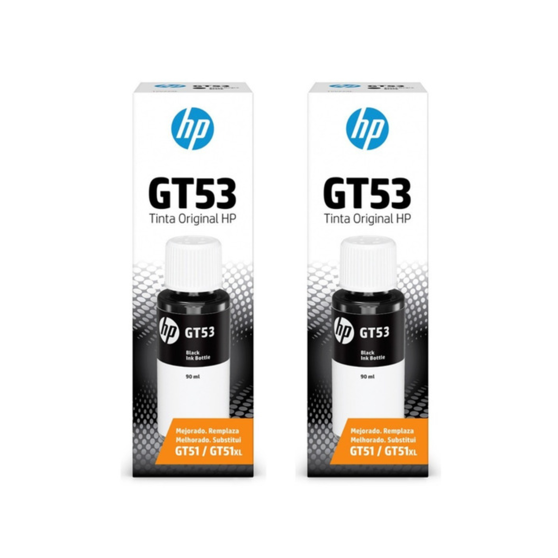 Botella de tinta hp gt53 3yp03bl negro 2 pzas