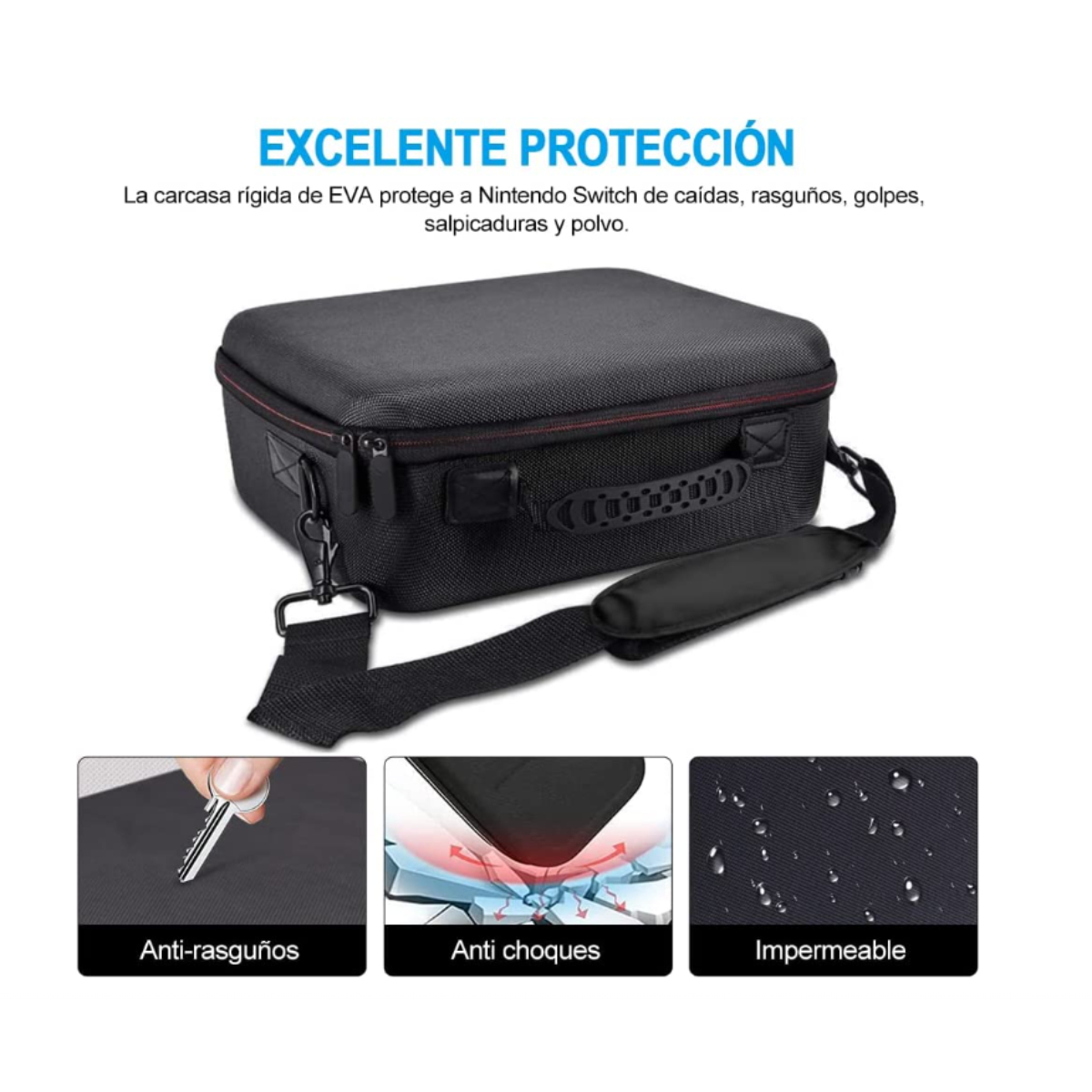 Estuche Completo Viajero (Negro) Compatible con Nintendo Switch OLED