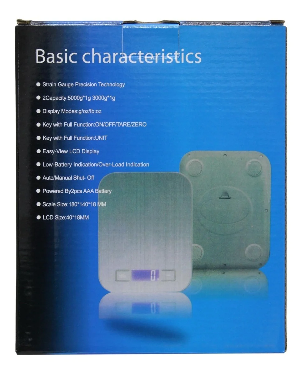 Bascula Digital Cocina Acero Inoxidable Pilas Incluidas 
