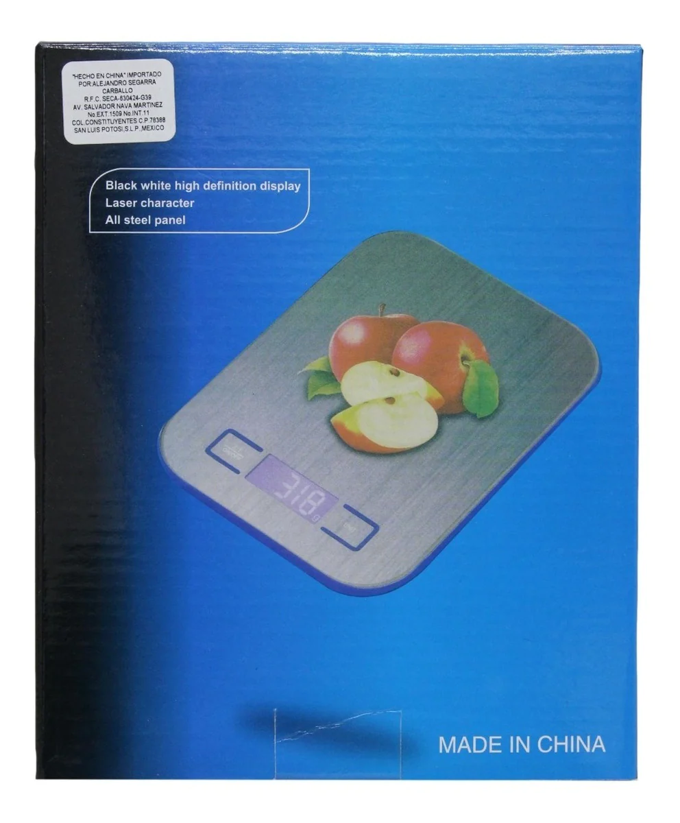 Bascula Digital Cocina Acero Inoxidable Pilas Incluidas 