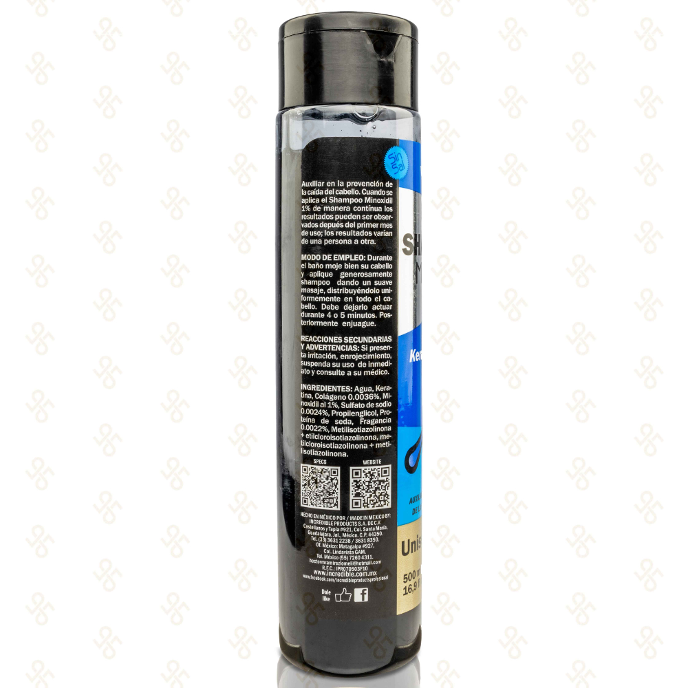 Shampoo Sin Sal Minoxidil Keratina Colageno Shampo - 500ml