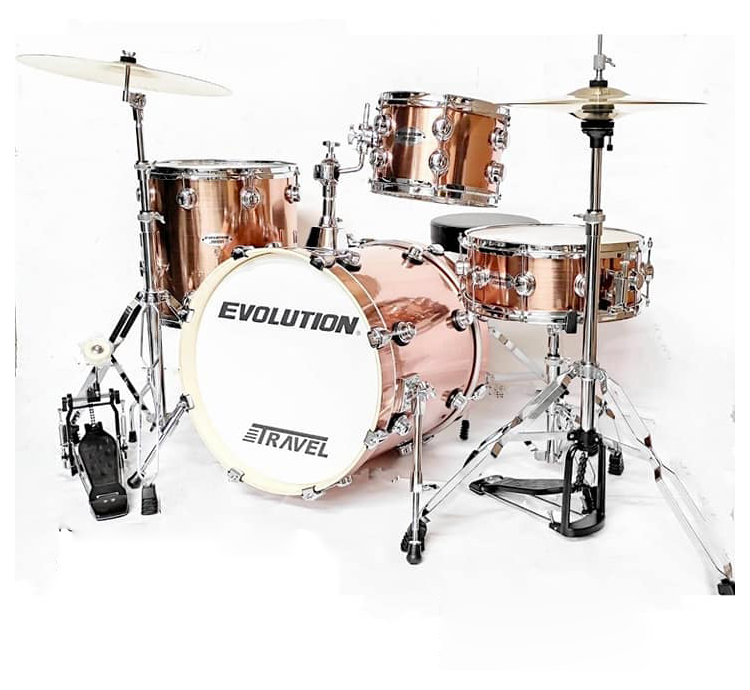 Batería Acústica Evolution Color Bronce De 4 Piezas 