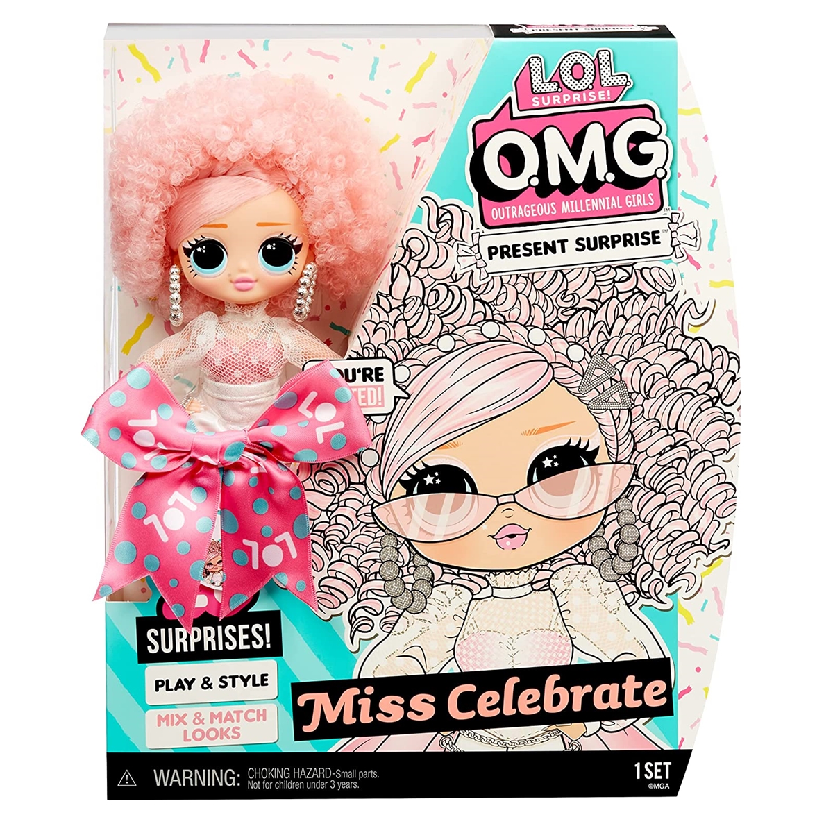 L.O.L. Surprise! O.M.G Present Surprise - con 20 Sorpresas - Miss Celebrate MGA