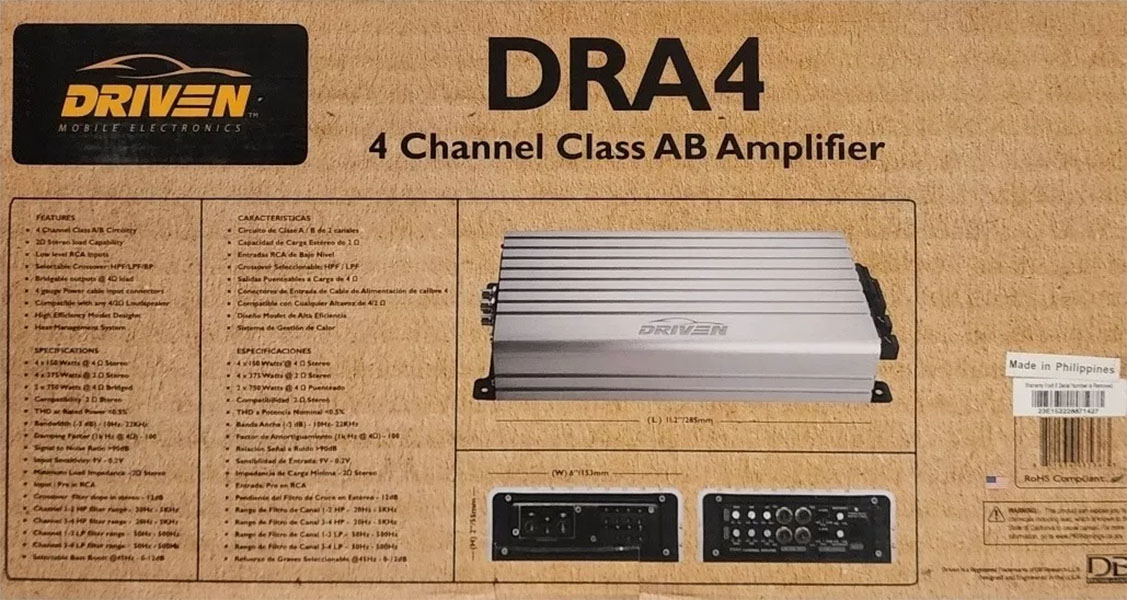 Amplificador Driven Dra4 4ch Gran Calidad Y Potencia