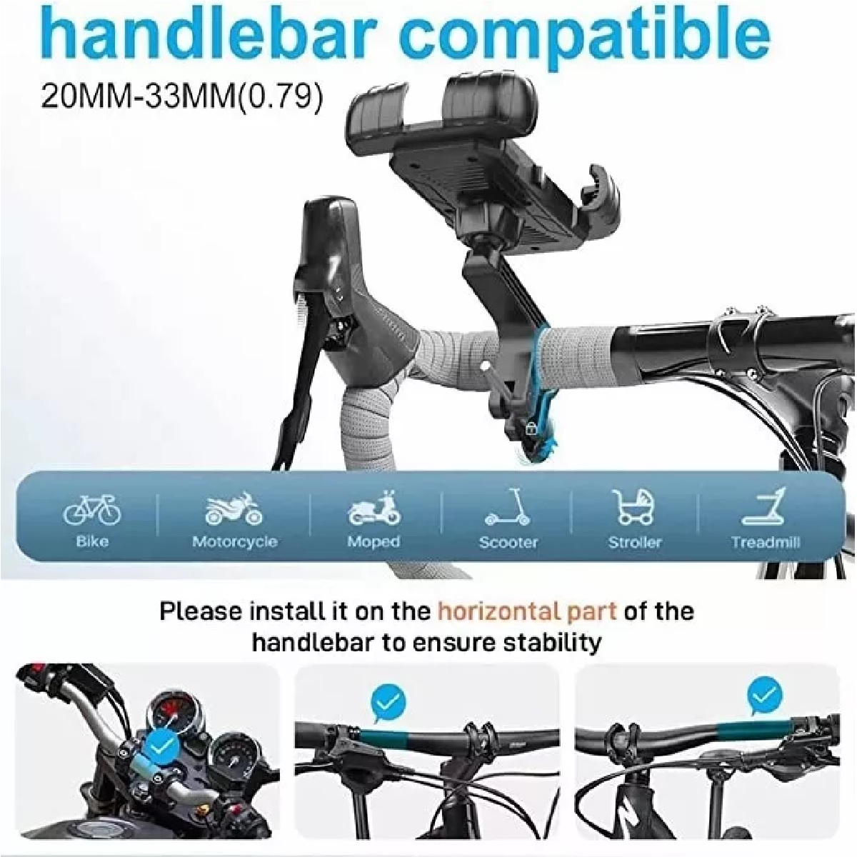Soporte Para Celular Moto/bicicleta, Base Porta Teléfono360