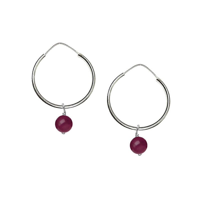 Arracadas de plata .925 con granate, Colección Terra, Joyería para Mujer de Anante Joyería