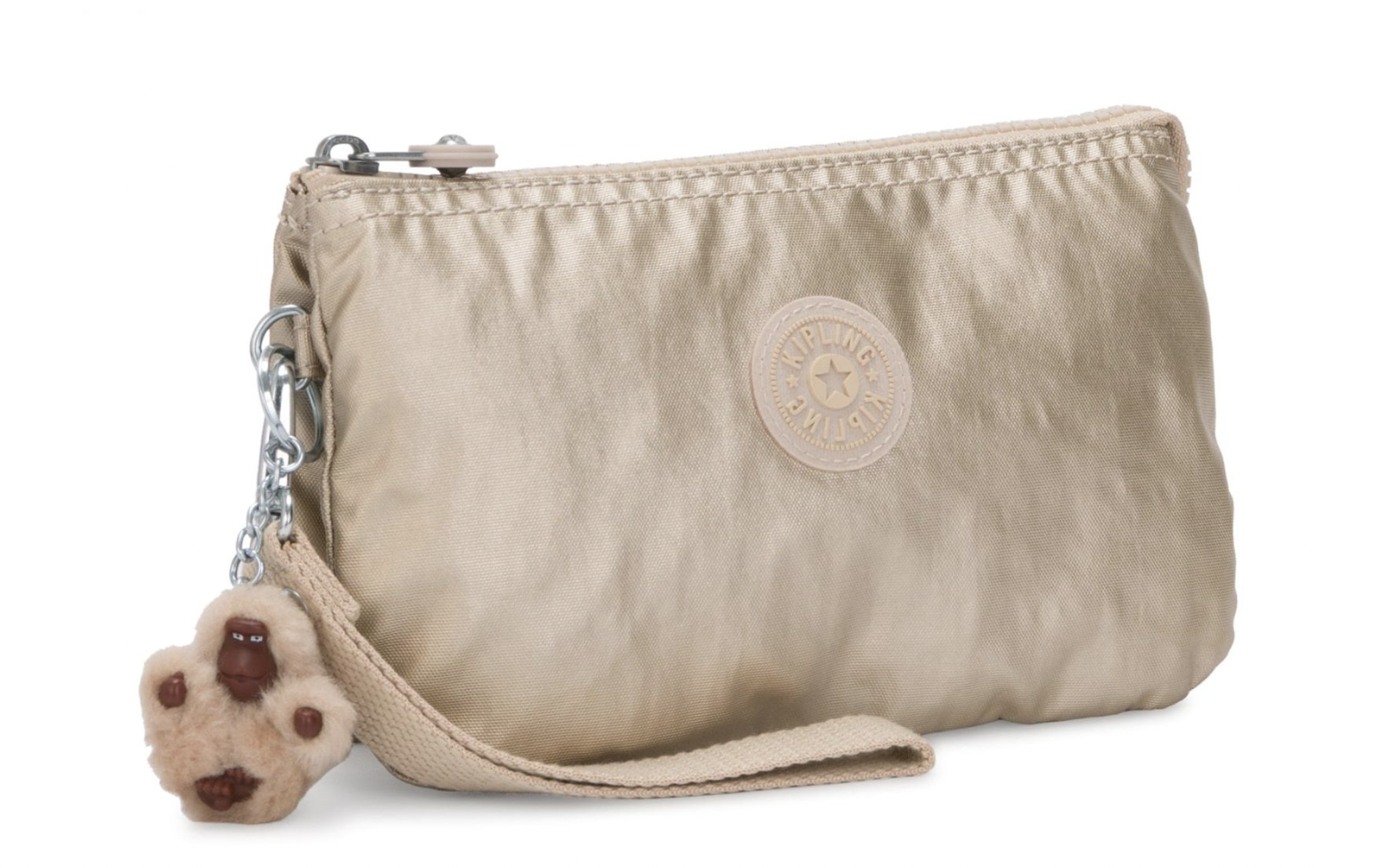 Cosmetiquera Kipling color dorado